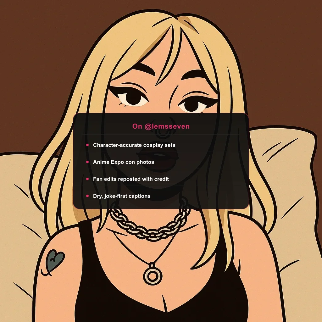 portrait of lems7 with an Instagram peek card