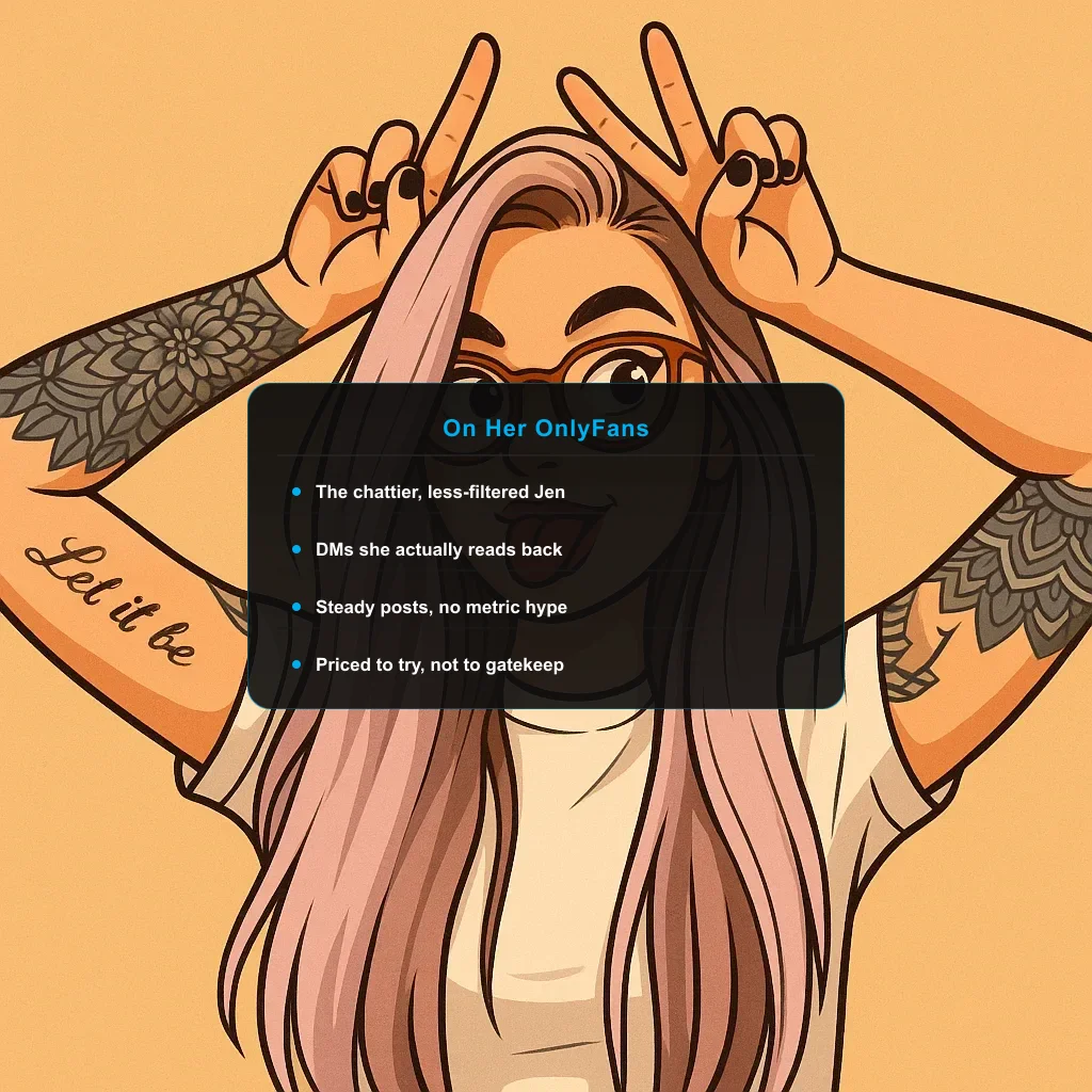 illustration of Jen Bretty with a what-fans-get card